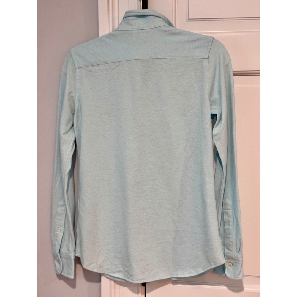 Ralph Lauren Knit Oxford Shirt Mens M Slim Light Blue Pony 100% Cotton 18x26 - Picture 7 of 13